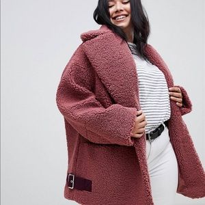 Curve teddy burg biker coat